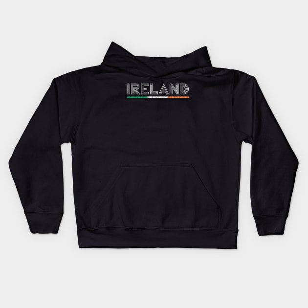 Ireland / Vintage Style Faded Typography Design Kids Hoodie by feck!